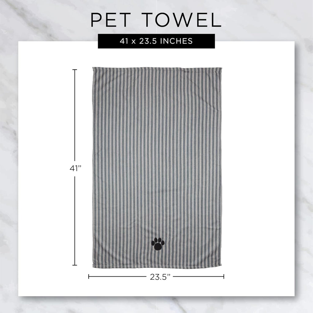 Ultra-Absorbent Pet Grooming Microfiber Towel - X-Large 41x23.5" in Stylish Taupe, Perfect for All Your Furry Friends