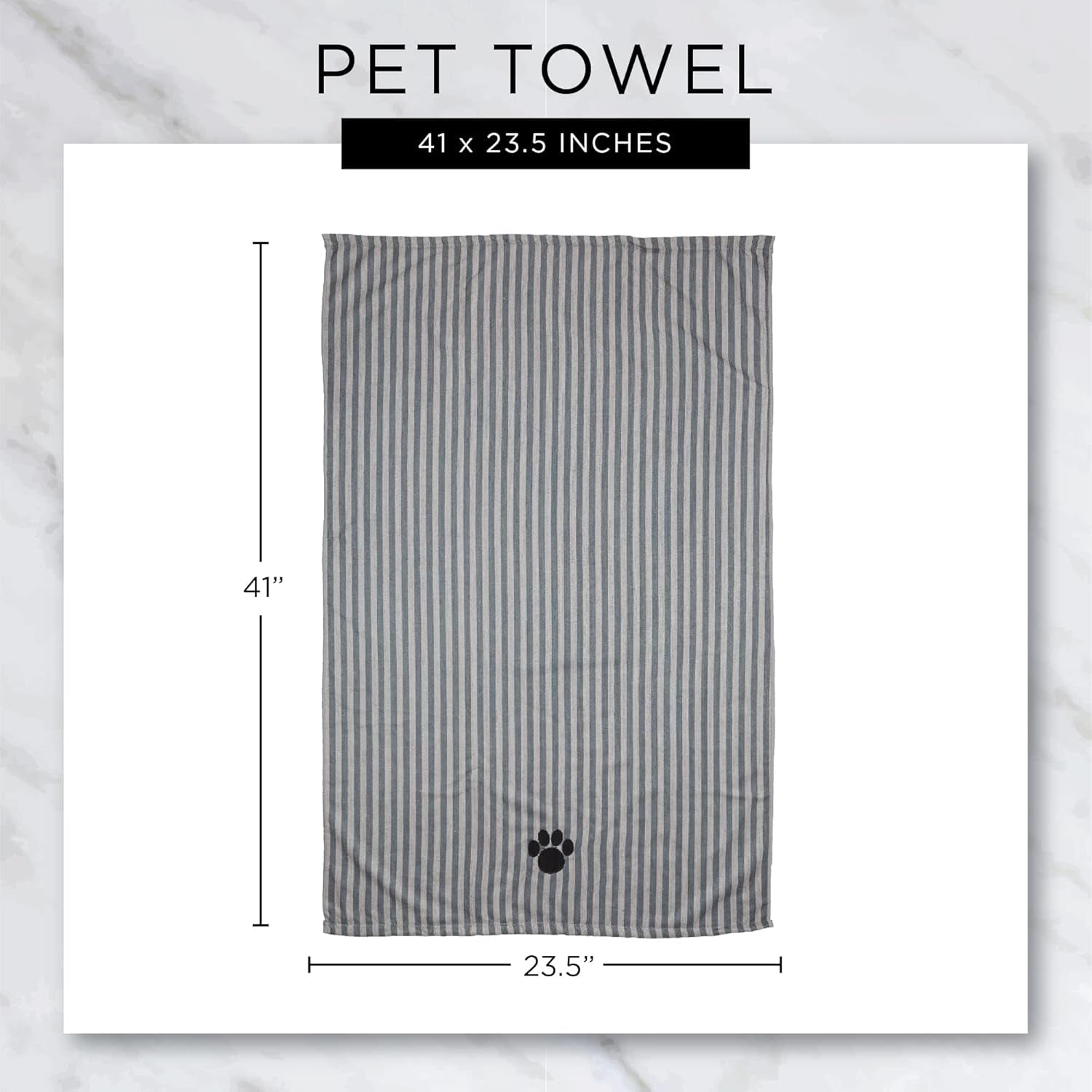 Ultra-Absorbent Pet Grooming Microfiber Towel - X-Large 41x23.5" in Stylish Taupe, Perfect for All Your Furry Friends