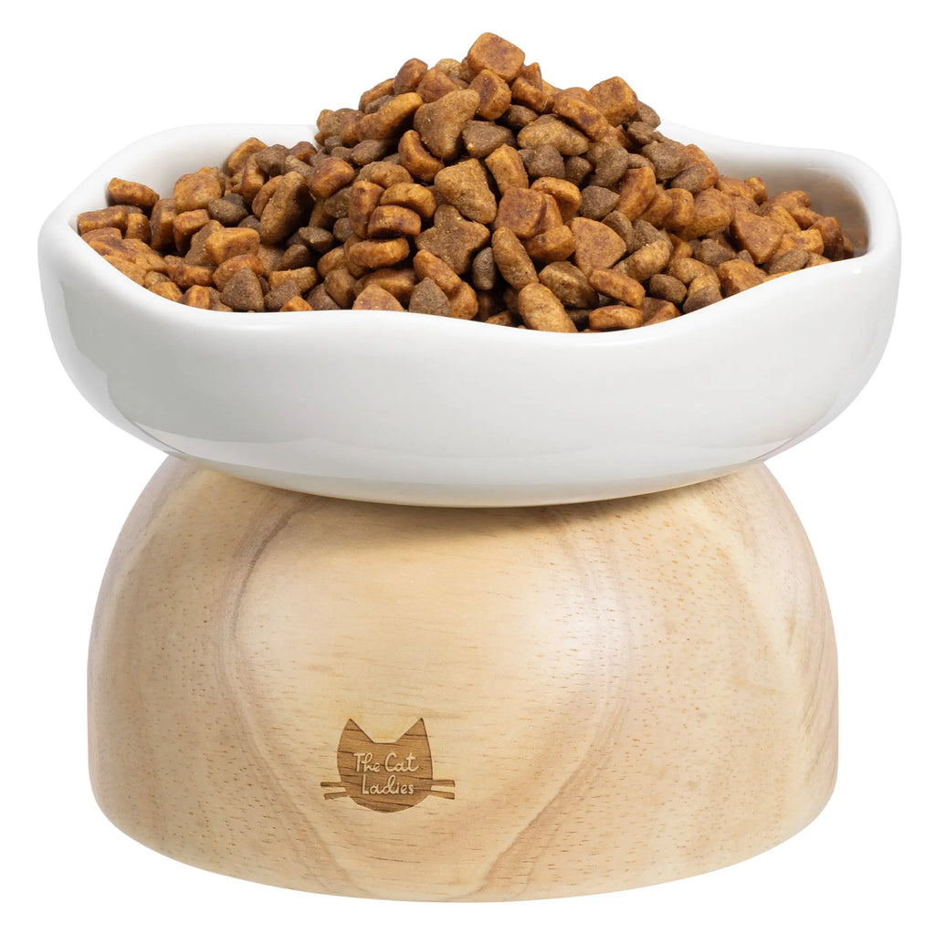 Charming Egg-Shaped Elevated Ceramic Cat Bowl for Stylish Dining