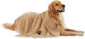 Ultra-Absorbent Pet Grooming Microfiber Towel - X-Large 41x23.5" in Stylish Taupe, Perfect for All Your Furry Friends