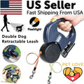 Revolutionary Dual Pet Leash: Retractable, Reflective, and Tangle-Free with 360° Swivel Design for Effortless Double Dog Walking