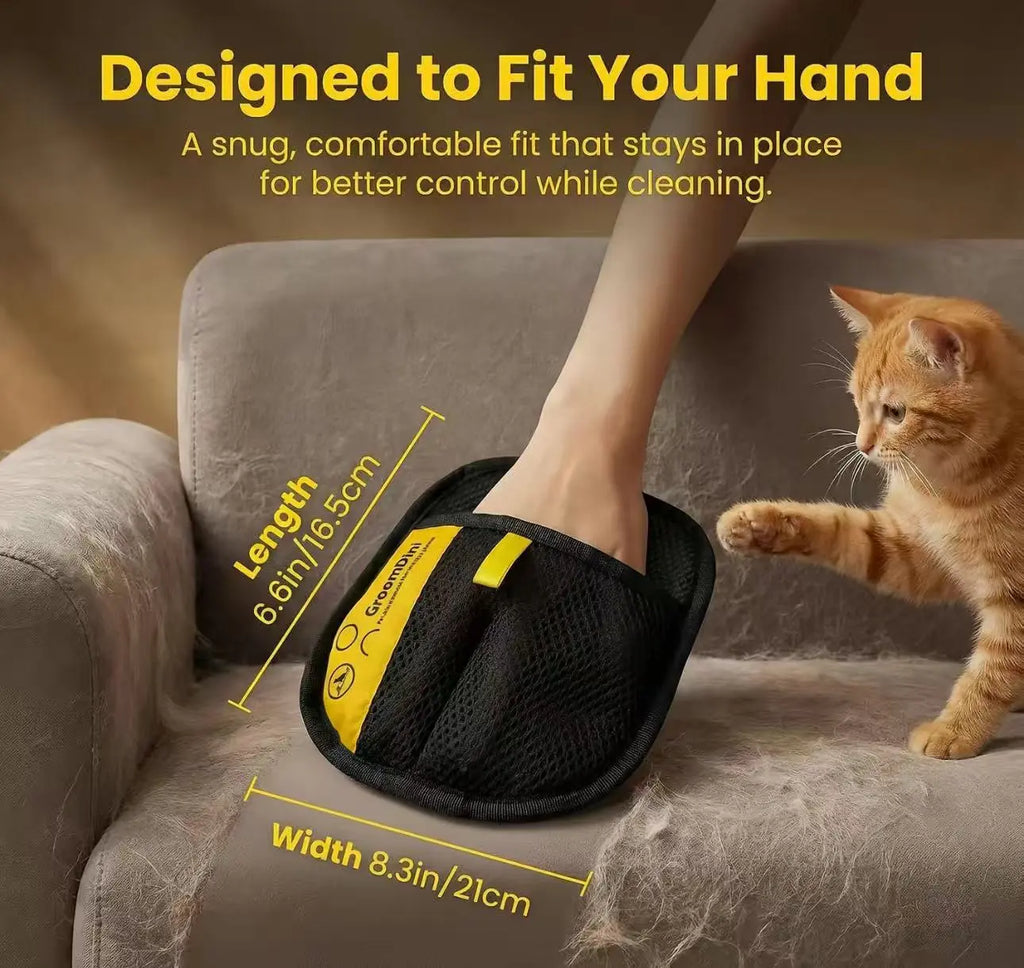 Revolutionary Pet Hair Remover Gloves - Effortless Two-Way Brush for Cat & Dog Hair Cleanup on Furniture, Carpets, and Car Seats