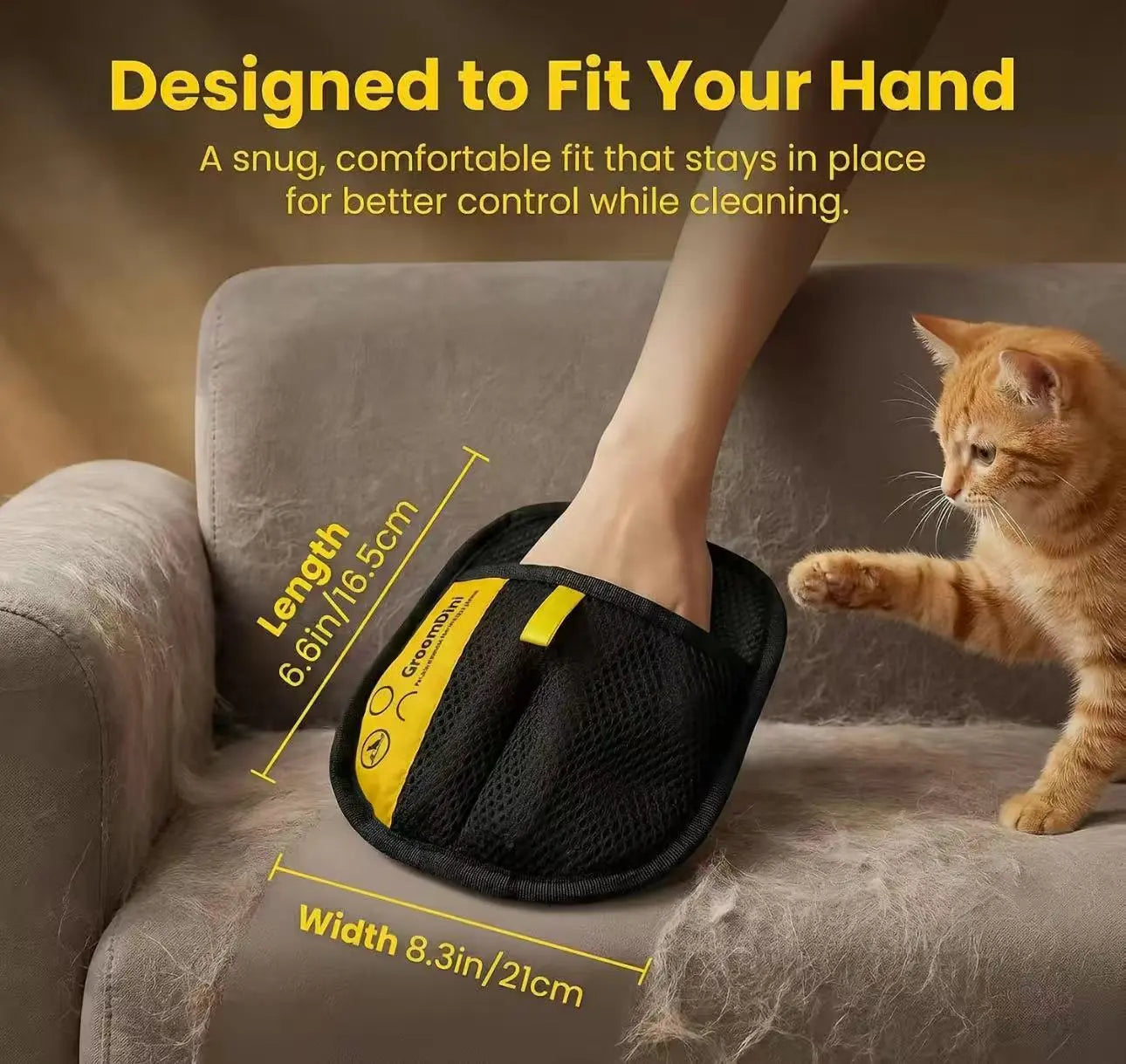 Revolutionary Pet Hair Remover Gloves - Effortless Two-Way Brush for Cat & Dog Hair Cleanup on Furniture, Carpets, and Car Seats