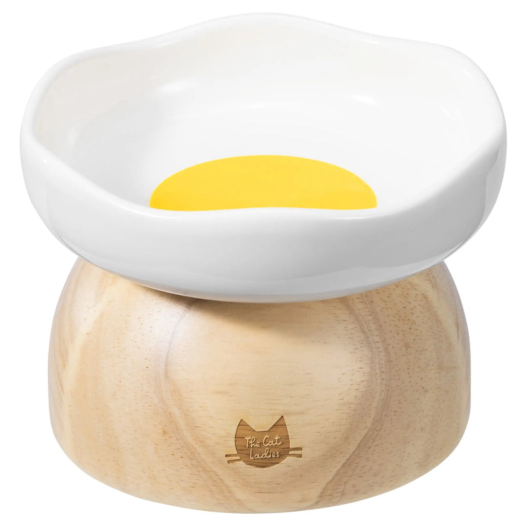 Charming Egg-Shaped Elevated Ceramic Cat Bowl for Stylish Dining