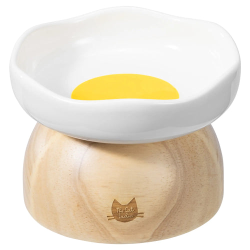 Charming Egg-Shaped Elevated Ceramic Cat Bowl for Stylish Dining