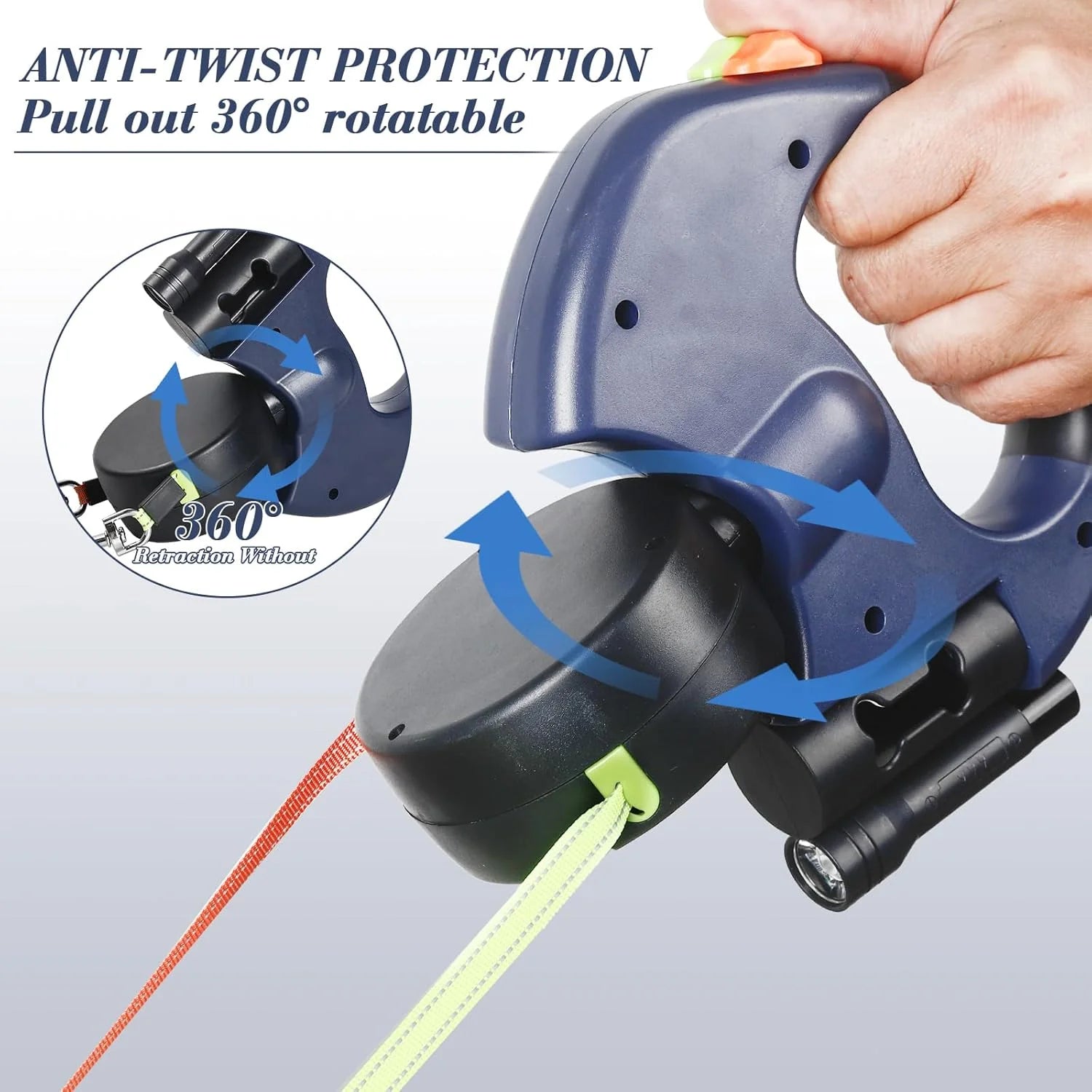 Revolutionary Dual Pet Leash: Retractable, Reflective, and Tangle-Free with 360° Swivel Design for Effortless Double Dog Walking