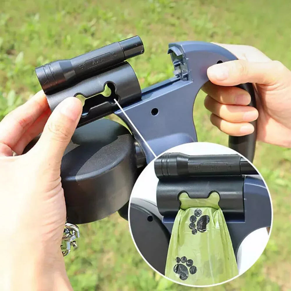 Revolutionary Dual Pet Leash: Retractable, Reflective, and Tangle-Free with 360° Swivel Design for Effortless Double Dog Walking