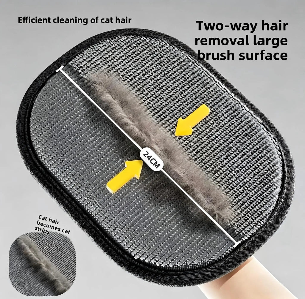 Revolutionary Pet Hair Remover Gloves - Effortless Two-Way Brush for Cat & Dog Hair Cleanup on Furniture, Carpets, and Car Seats
