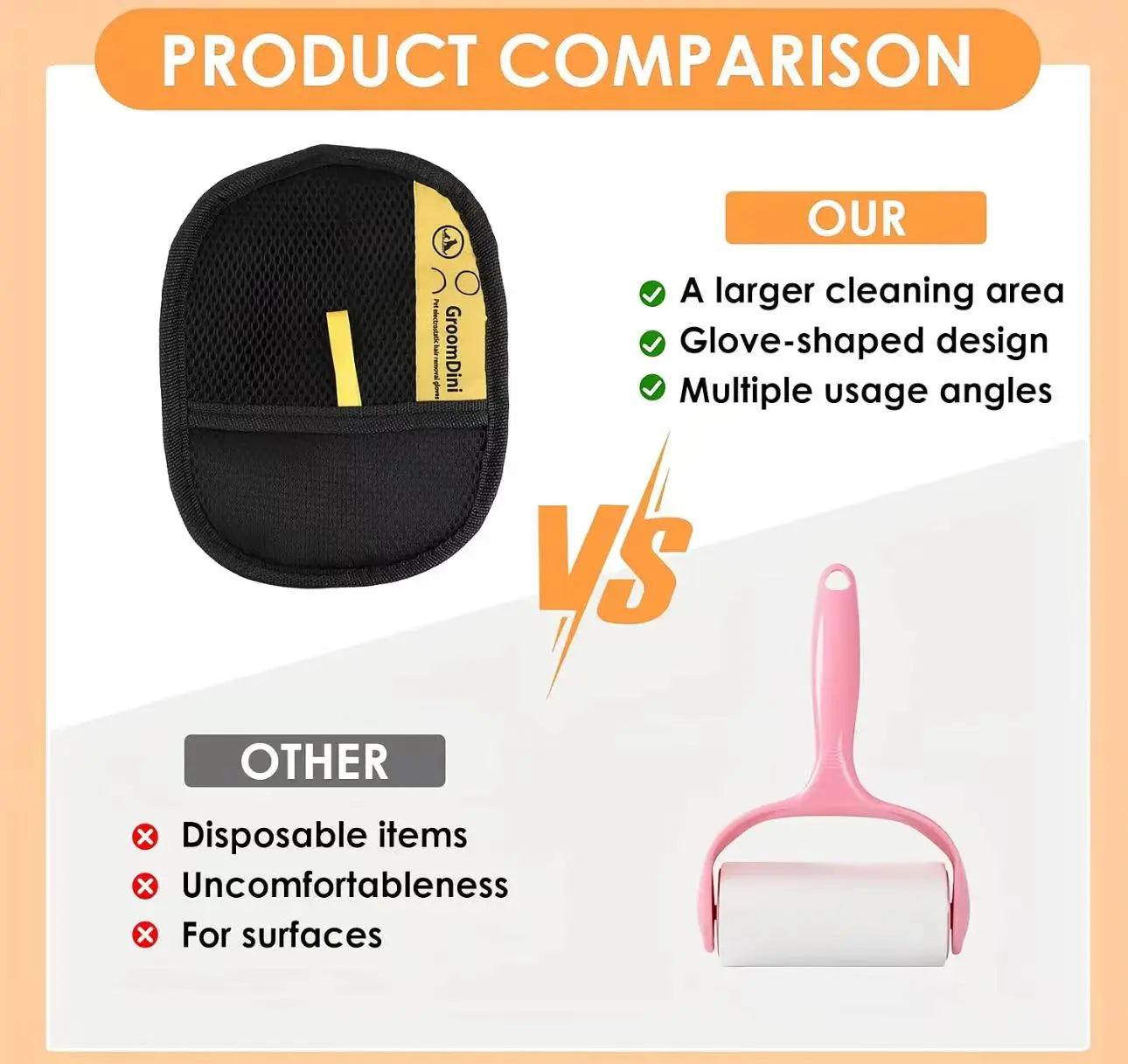 Revolutionary Pet Hair Remover Gloves - Effortless Two-Way Brush for Cat & Dog Hair Cleanup on Furniture, Carpets, and Car Seats