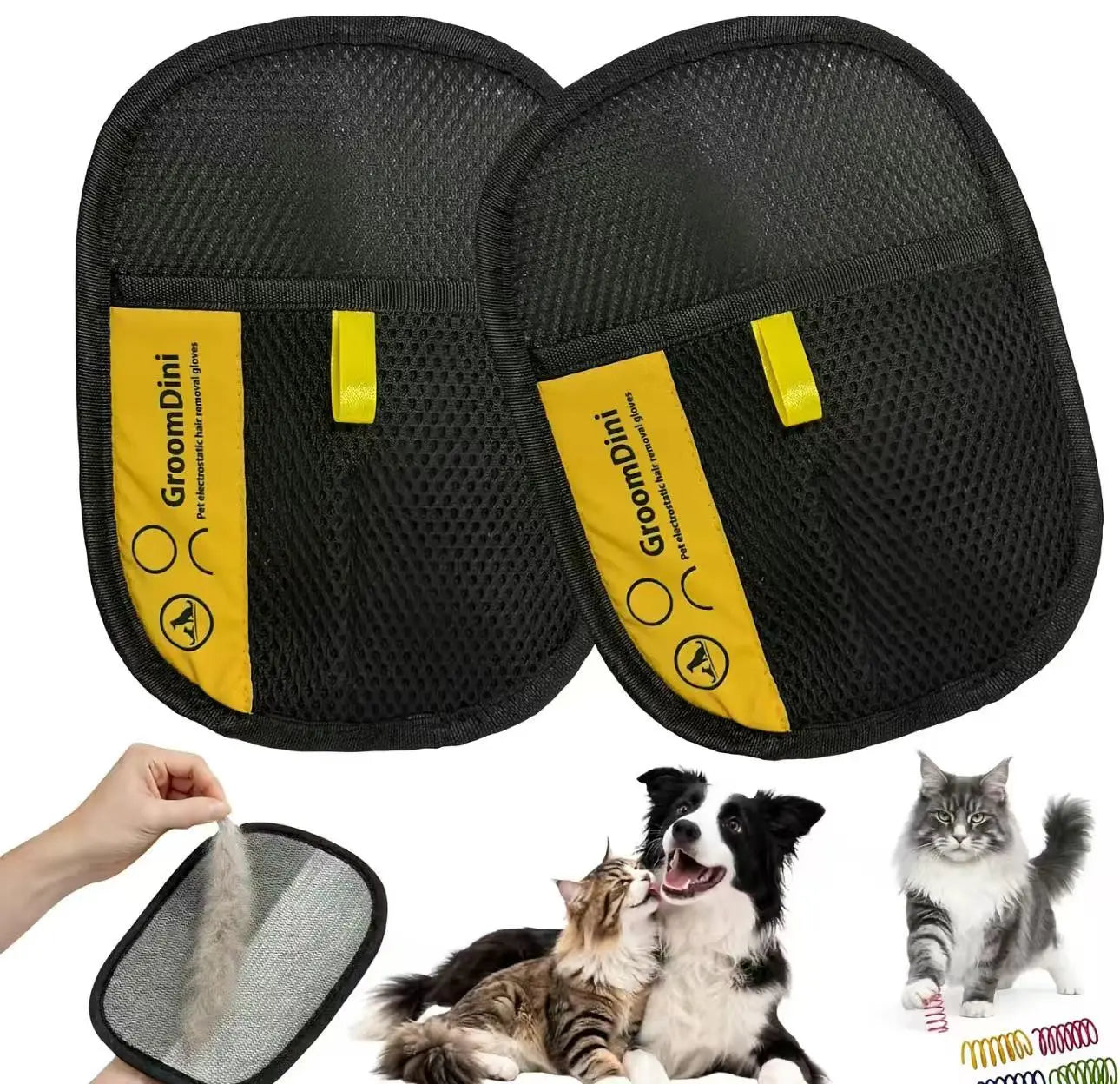 Revolutionary Pet Hair Remover Gloves - Effortless Two-Way Brush for Cat & Dog Hair Cleanup on Furniture, Carpets, and Car Seats